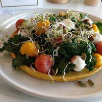 Chickpea omelette at Planet Terra in Dubai