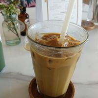 Pistachio latte at Planet Terra in Dubai