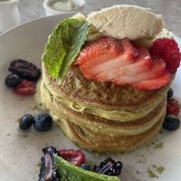matcha pancake  at Planet Terra in Dubai