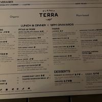 Menus  at Planet Terra in Dubai