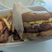 Tofu burger. Didn't love the cheese. Felt like the patty could have used more seasoning. at Planet Terra in Dubai