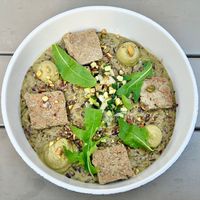 Green risotto  at Planet Terra in Dubai