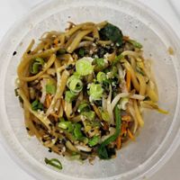 Yellow noodles at Green Curry in Buenos Aires