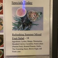 Ingredients for the delicious fruit salad.   at Tina's Garden Gourmet Cafe in Hilo
