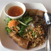 Noodles and spring rolls   at Loving Hut - Sunset District in San Francisco