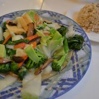 Stir fried vegetables with tofu and brown rice. at Loving Hut - Sunset District in San Francisco