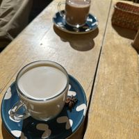 Chai latte and hot chocolate work almond milk  at La Casa del Corregidor in Puno