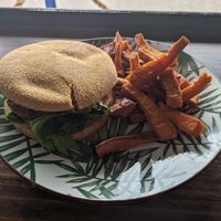 Vegan burger at WYLD in Raglan