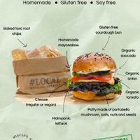 Our Whole Foods veggie burger  at #LOCAL Mercado Gourmet in Merida