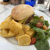 Vegan hamburger (look at that cheese!!🥲)  at Melitón Jardin in Altea