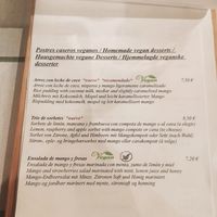 Carta vegana postres at Melitón Jardin in Altea