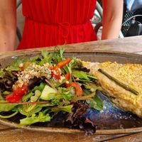 Aspargues baked with cheese at Energetic Life  in Stuttgart