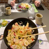 Vegan jackfruit curry and vegatsu curry. at Wagamama in Telford