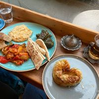 Meze and borek plate.  at Olive in Kendal
