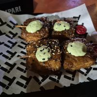 Tofu skewers, excellent at Vegan Ti Burguer  in Rio De Janeiro