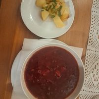 Ukrainian borscht at Pod Przykrywką in Wroclaw