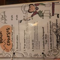 English menu at Pod Przykrywką in Wroclaw