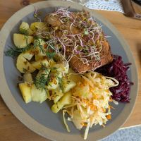 Vegan porkchop at Pod Przykrywką in Wroclaw