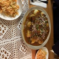 gnocchi con goulash e verdure a parte ( cavolo e carote)   at Pod Przykrywką in Wroclaw