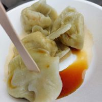 Vegetarian ravioli with soy sauce (vegan) at La Ravioleria Sarpi in Milan