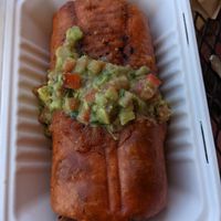 Vegan fajita chimichanga at Salsas Taco Bar in Santa Cruz