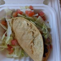 Vegan fried taco at Salsas Taco Bar in Santa Cruz