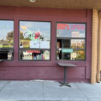 Order at takeout window  at Salsas Taco Bar in Santa Cruz