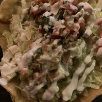 Vegan taco salad! Excellent!   at Salsas Taco Bar in Santa Cruz