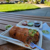 Vegan chimichanga at Salsas Taco Bar in Santa Cruz