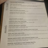 Menu with labeled vegan and gf options  at Roatan Oasis in Roatan