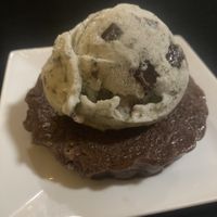 Vegan chocolate chili tart with vegan mint chip ice cream  at Roatan Oasis in Roatan