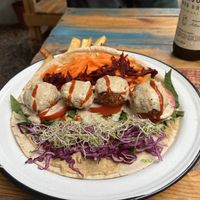 Falafel wrap  at Planeta Veggie in La Paz