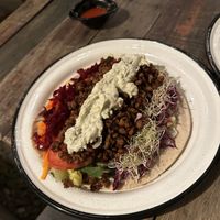 Athena wrap  at Planeta Veggie in La Paz