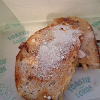 Delicious toastie with large surrounding box at Toastie Picton in Picton