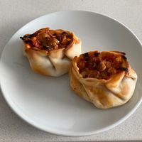 Vegan pizza roll  at Pizza Raval in Barcelona