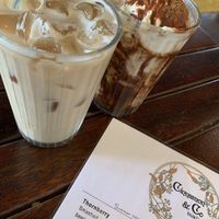 Iced chai & iced chocolate with ice cream  at Cinnamon & Co in West End