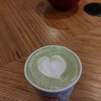Matcha latte with coconut milk at Caffelatte Espressobar in Brussels
