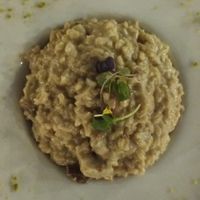 Vegan mushroom risotto   at Semsa Beach in Calpe