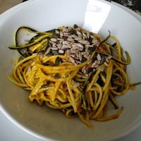 Spaghetti carbonara de curry at Crucina Restaurante in Madrid