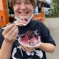 Blueberry shave ice  at O'z Kitchen in Kealakekua