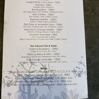 Menu  at La Boheme Cafe in Prague