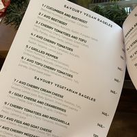 Menu  at Můj Bagel in Prague
