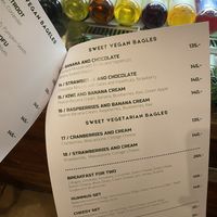 Sweet menu  at Můj Bagel in Prague