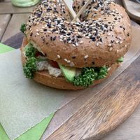 Avocado Tofu Bagel   at Můj Bagel in Prague