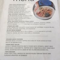 Vegan menu that's not on the black board at Ma'alea General Store in Wailuku