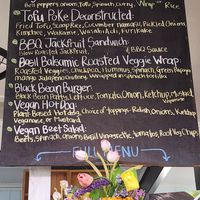 Black board vegan menu at Ma'alea General Store in Wailuku