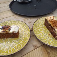 Carrot cake and caramel biscoff cake. at North Sea Observatory in Chapel St Leonards