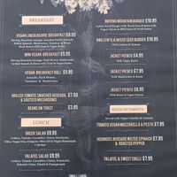 Vegan menu   at North Sea Observatory in Chapel St Leonards