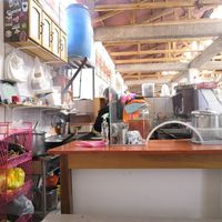 Very small kitchen at Govinda Lila in Cusco