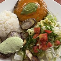 Lentil burger   at Govinda Lila in Cusco